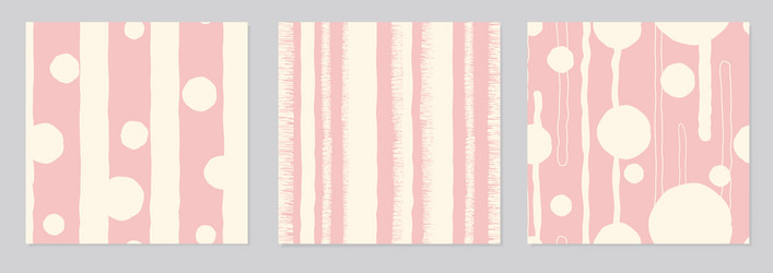 set of three seamless colorful striped patterns vector image