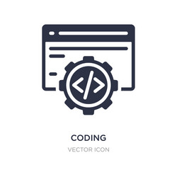 coding icon on white background simple element vector image
