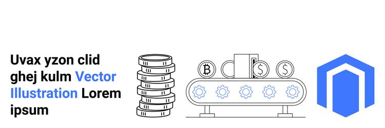 cryptocurrency and blockchain concept with coins vector image