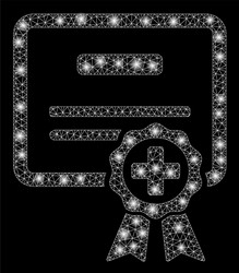 glowing mesh network certification with light vector image