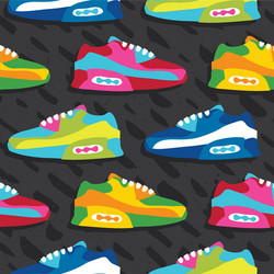 Hand drawn cartoon style sneaker shoes vector