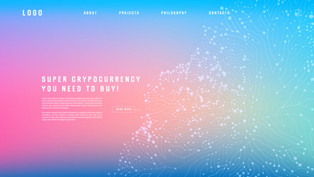 Landing page abstract design with big data vector