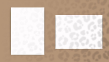 mock up of empty paper blanks reflected cheetah vector