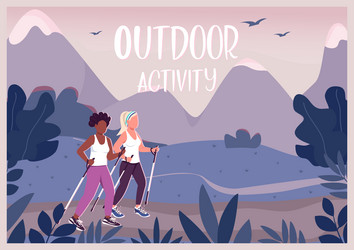 outdoor activities banner flat template vector