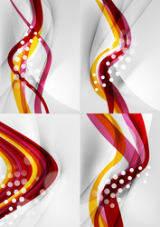 set abstract backgrounds curve wave lines vector image