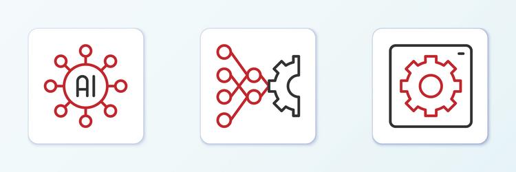 set line computer api interface neural network vector image