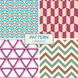 set of four color seamless patterns vector image