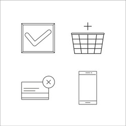 web simple linear icon setsimple outline icons vector image