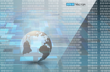 abstract binary code and world vector image