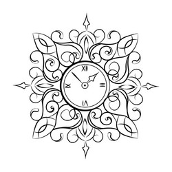 Classic style circular clock vector