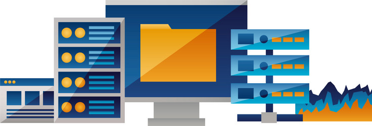 computer file database cpu report vector image