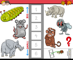 Educational game for kids with large and small vector