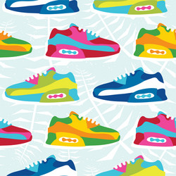 hand drawn cartoon style hipster sneaker shoes vector