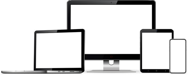 isolated digital devices with blank empty screen vector image