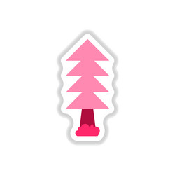 set of labels with shadow tree icon vector image