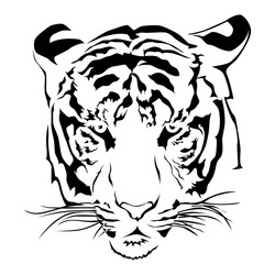 tiger head black and white Vector Image