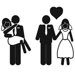 Wedding couple icons vector