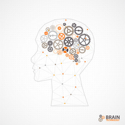 creative brain concept background with triangular vector image