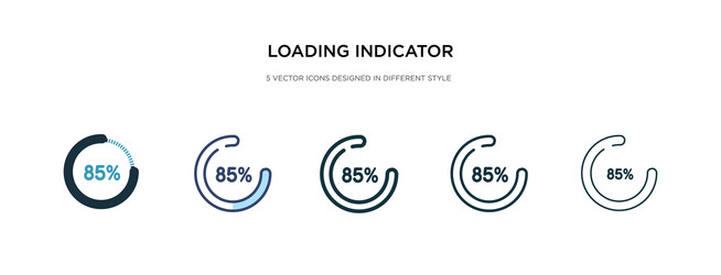 Loading indicator icon in different style two vector