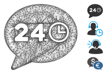 message hours web mesh vector image
