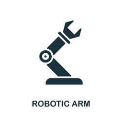 Robotic arm icon monochrome simple element from vector