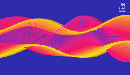 wavy background array with dynamic particles vector image