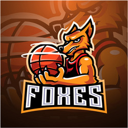 foxes esport mascot logo design Vector Image