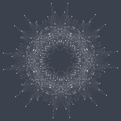 fractal element with compounds lines and dots big vector image