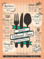 Modern restaurant menu design template layout Vector Image