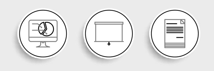 set line document computer monitor with graph vector image