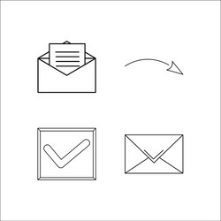 web simple linear icon setsimple outline icons vector image