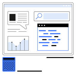 digital dashboard with analytics text tools vector image