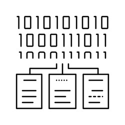 Files encryption line icon vector