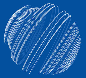 Sphere of spirals outline vector