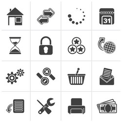 black web site and internet icons vector image