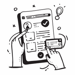 faq support with mobile optimization concept vector image