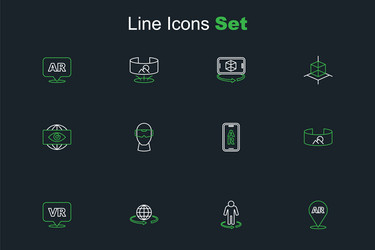 set line augmented reality ar 3d modeling virtual vector image