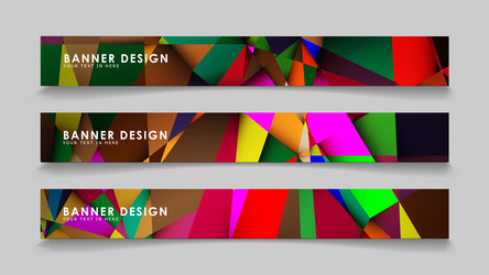 Abstract rectangular banners with colorful vector