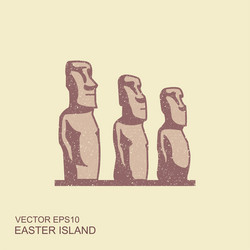 easter island statues icon vector