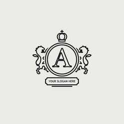 heraldic sign black line design Vector Image