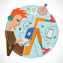 Modern Programmer at Work vector image