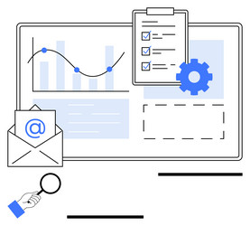 data analysis dashboard with charts checklist vector image
