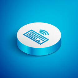 isometric line wireless computer keyboard icon vector image