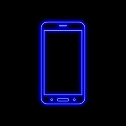 mobile phone smartphone neon sign bright glowing Vector Image