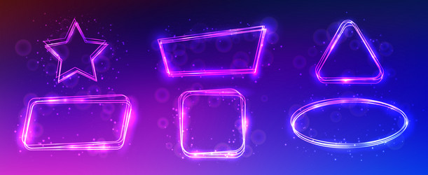 neon frame with shining effects and sparkles vector image