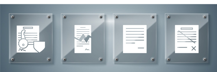 set delete file document torn contract vector image