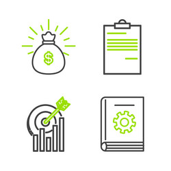 set line user manual target with graph chart vector image