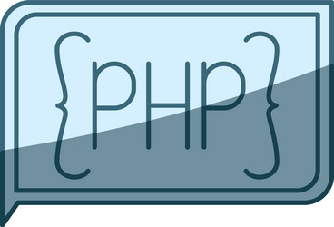 blue shading silhouette of rectangle text php vector image