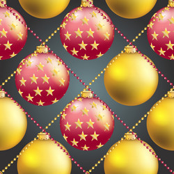 New year pattern with christmas ball sparkles vector