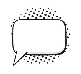 speech bubble rectangular shape with dots rays vector